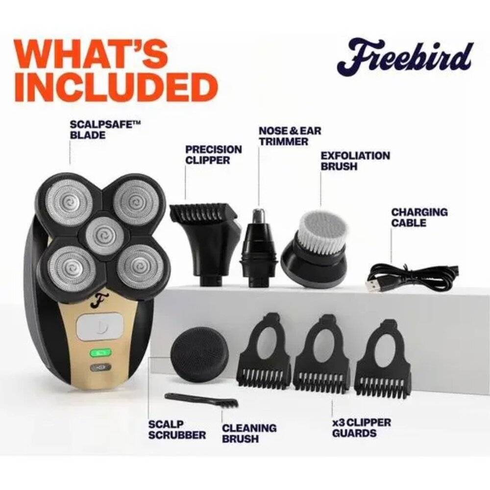 Freebird FlexSeries Electric Hair Shaver | Cordless Wet/Dry | Mens Grooming Kit - Picture 2 of 3